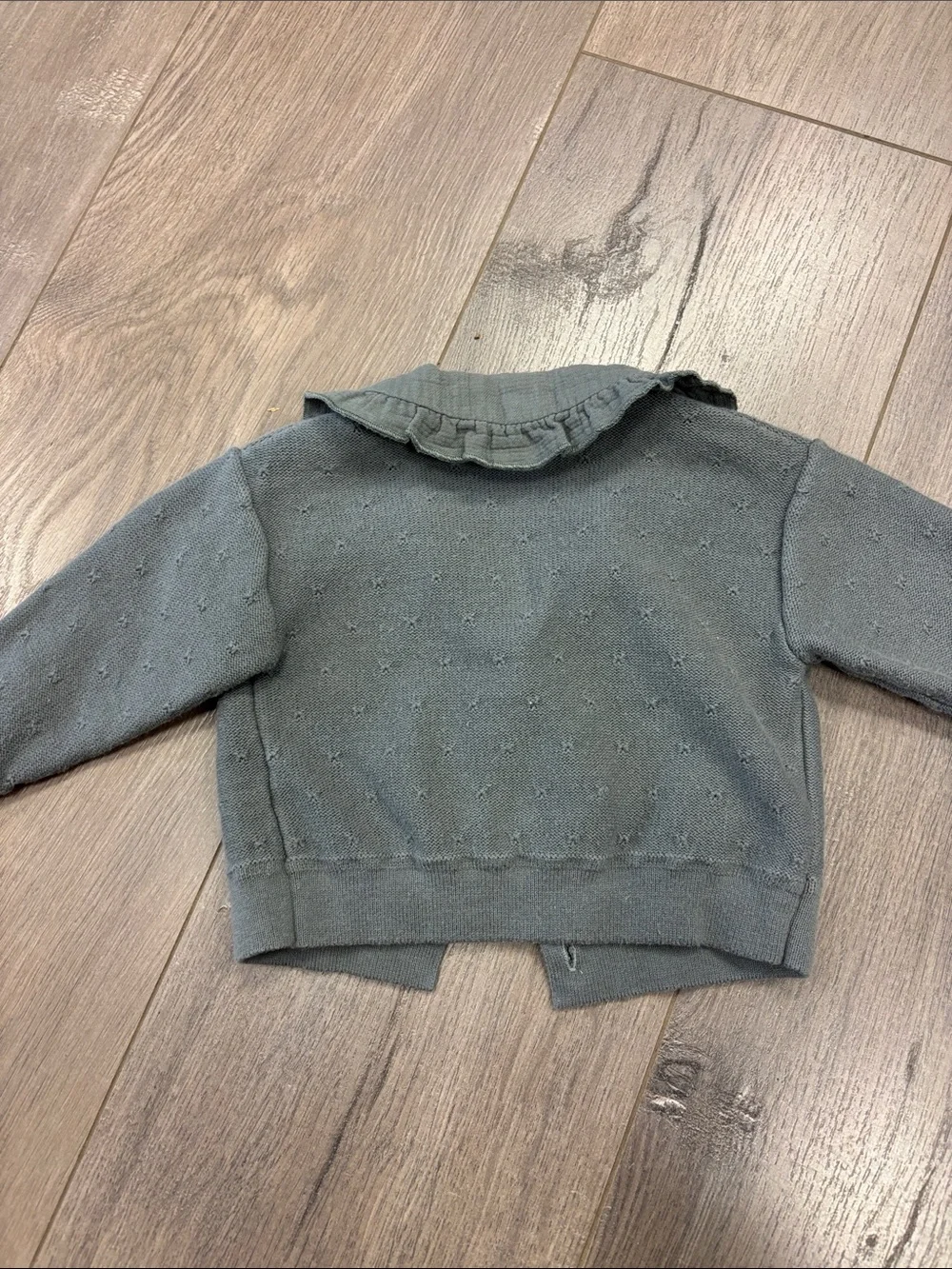 Quincy Mae Ruffle Collar Knit Cardigan